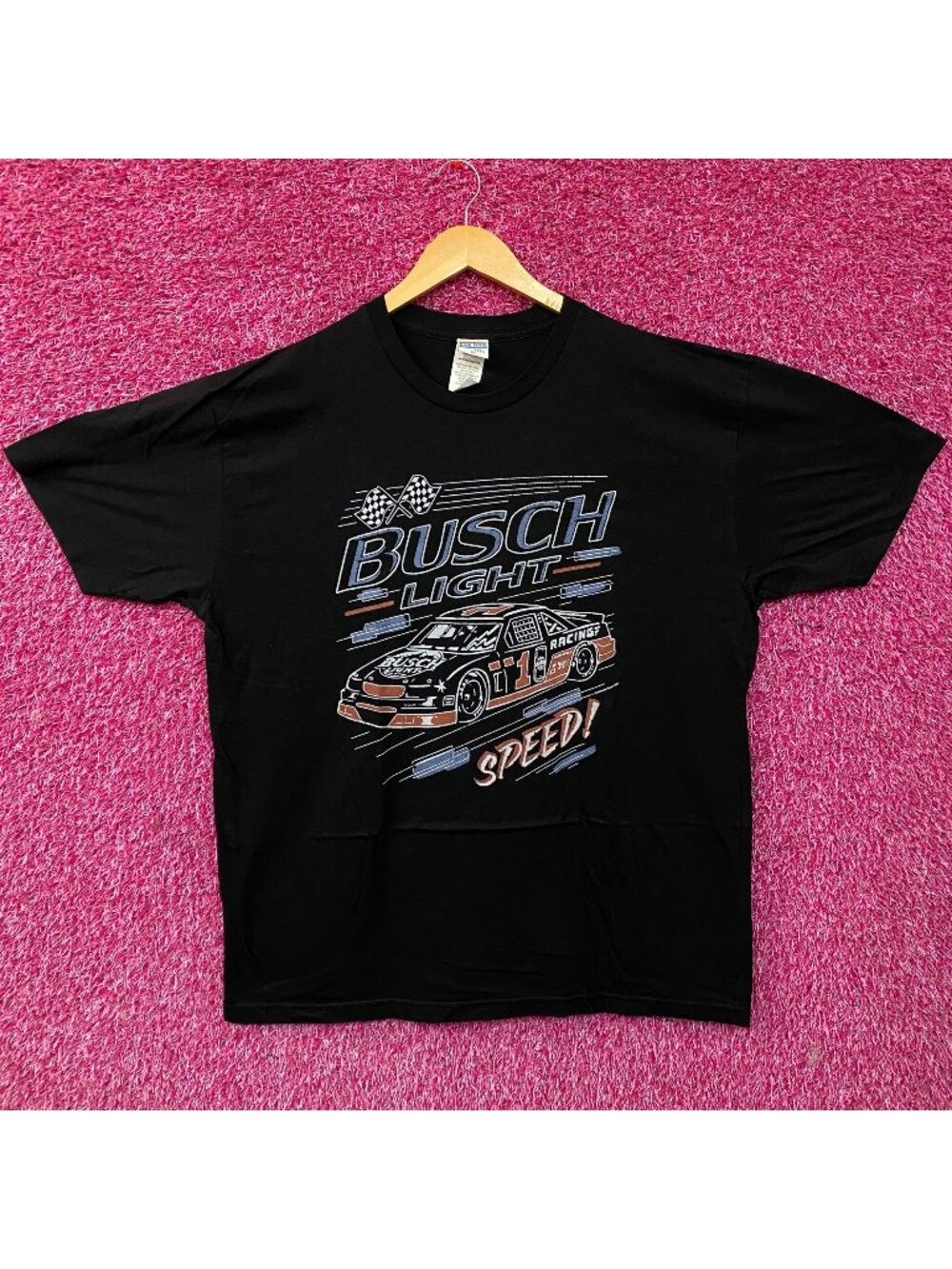 Busch Light Speed Racing Car Graphic Design T-Shirt XL